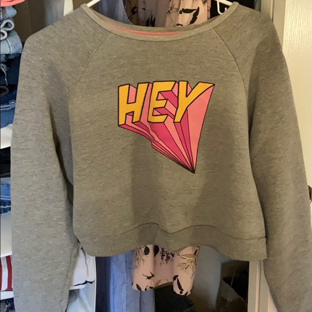 Cropped gray Topshop sweatshirt